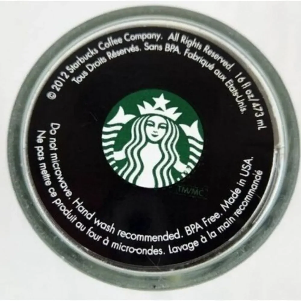 ☕️Starbucks 2012 Blue & Green Watercolor 16oz Travel Tumbler